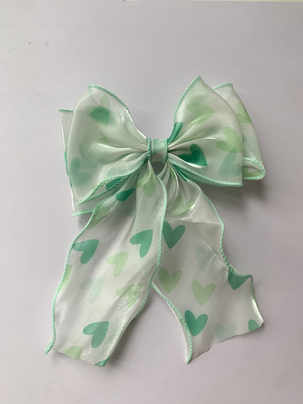 Satin Heart Bow Clip