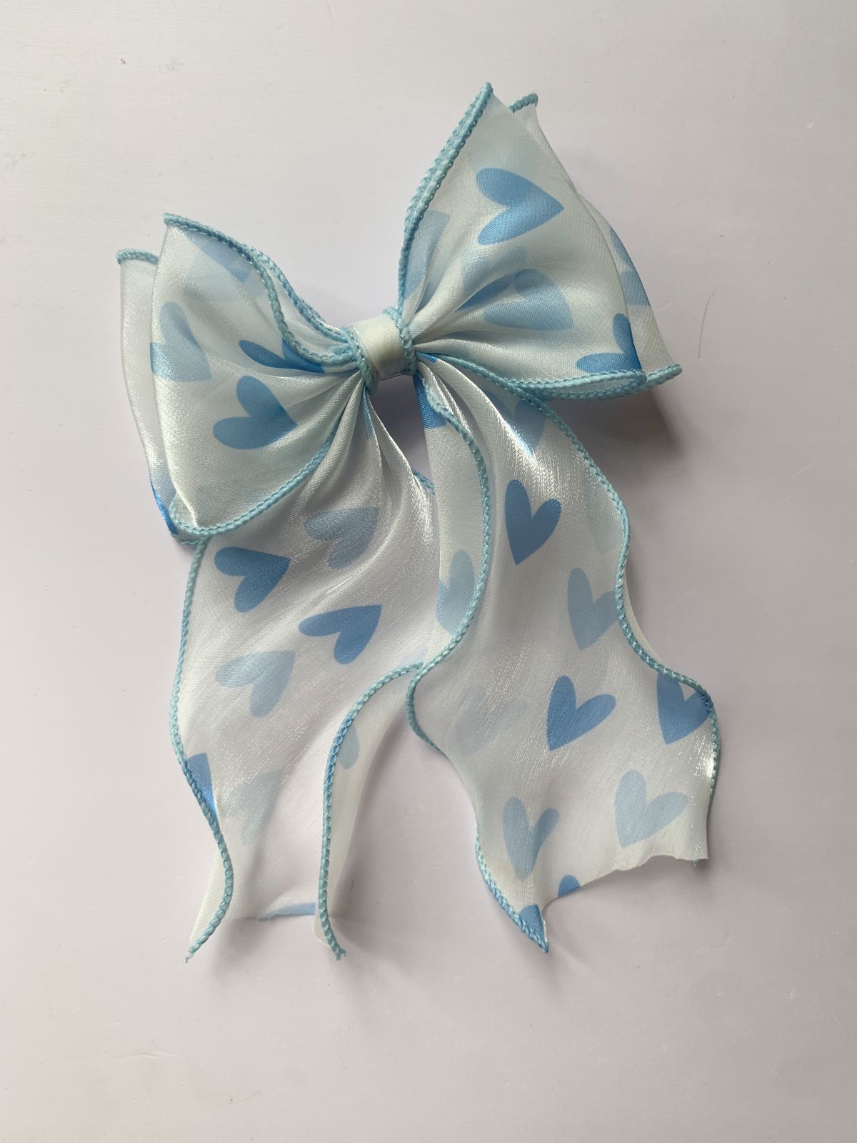 Satin Heart Bow Clip