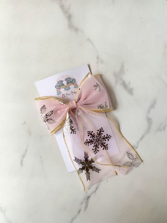 Snowflake Bow Clip