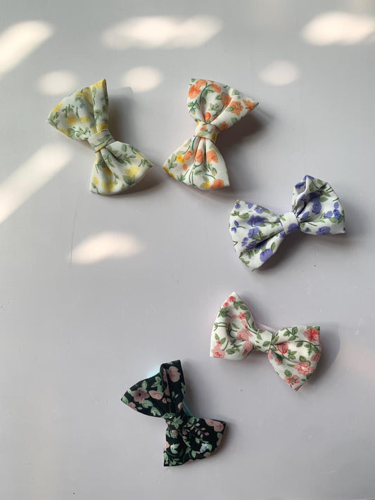 Floral Bow Clips Small